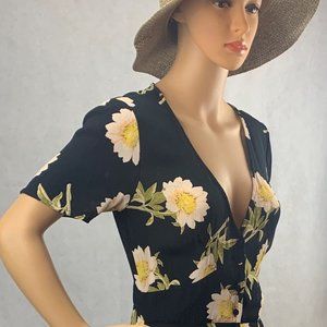 Miss Selfridge sunflower print midi dress